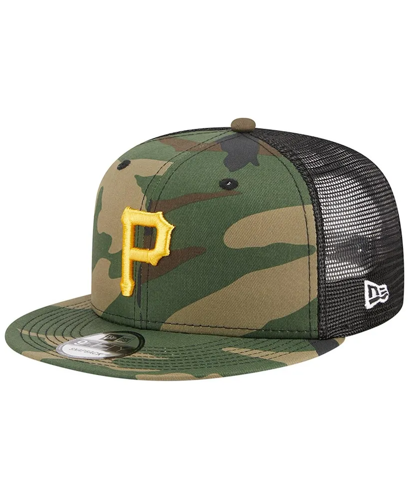 Men's New Era Camo Pittsburgh Pirates Woodland Camo Trucker 9FIFTY Snapback Hat