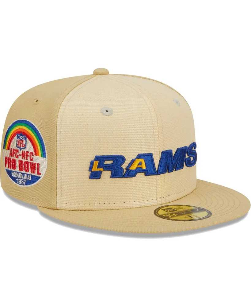 Men's New Era White Los Angeles Rams Omaha Ram Head 59FIFTY Fitted Hat