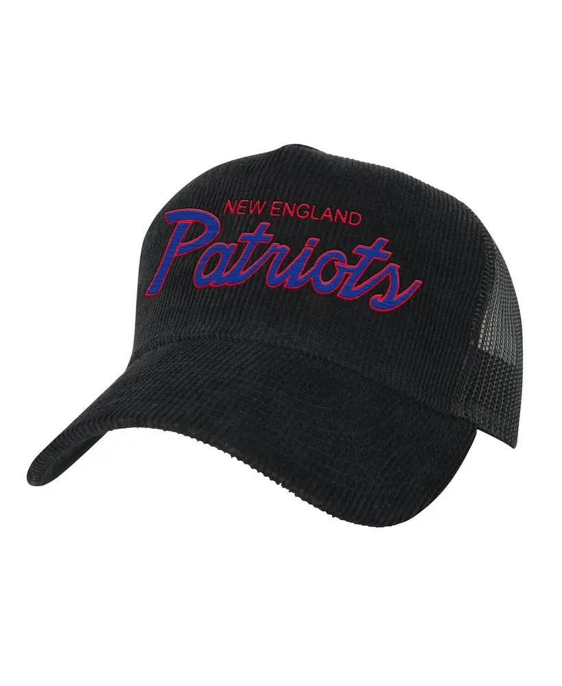 Big Boys and Girls Mitchell & Ness Black New England Patriots Times Up Precurved Trucker Adjustable Hat