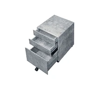 Simplie Fun Jurgen File Cabinet, Faux Concrete & Silver