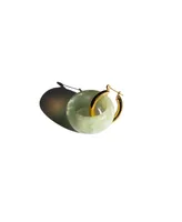 Amelie — Single Hoop Green Stone Earring