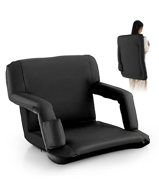 1PC Stadium Seat for Bleachers with Back Support 6 Reclining Positions Padded Cushion