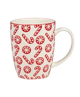Certified International Peppermint Candy 16 oz Mugs Set of 6, Service for 6