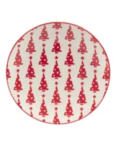 Certified International Peppermint Candy 6" Canape Plates Set of 6, Service for 6