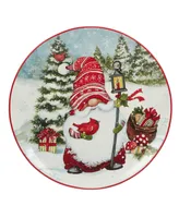 Certified International Christmas Gnomes 11" Dinner Plates Set of 4, Service for 4