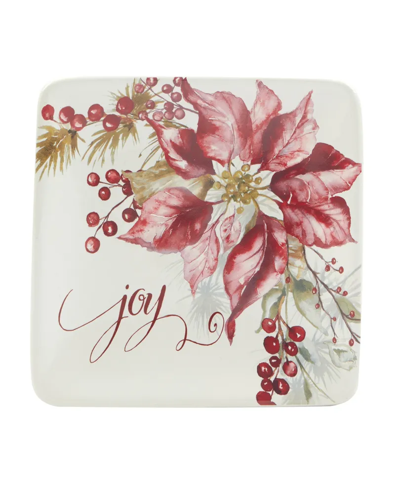 Certified International Winters Joy 6" Canape Plates Set of 4