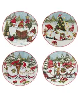 Certified International Christmas Gnomes 16 piece Dinnerware Set, Service for 4