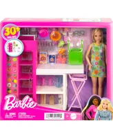 Barbie Doll and Ultimate Pantry Play Set, Barbie Kitchen Add-on With 30+ Food-Themed Pieces - Multi