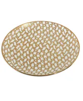 Certified International Mosaic Gold- Silver Tone Canape Plates Set of 6