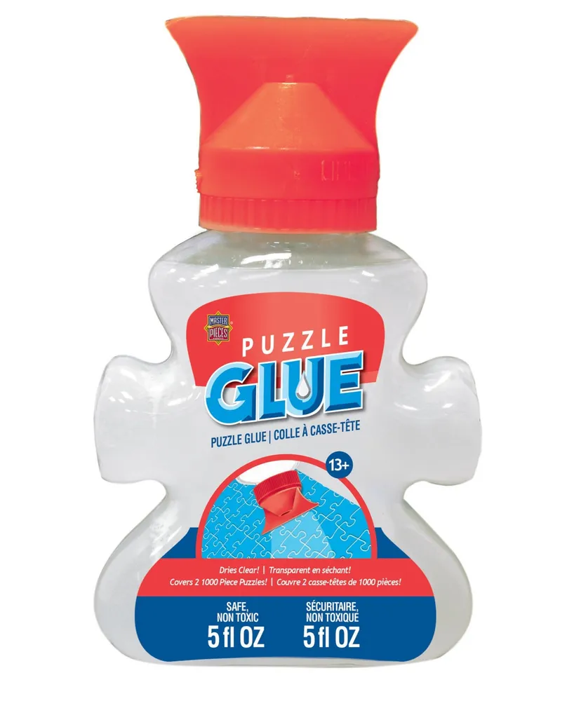 MasterPieces Puzzles Puzzle Glue - Shaped bottle 5 oz - With Built In Cap Spreader - Clear
