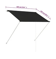 Retractable Awning 39.4"x59.1" Anthracite