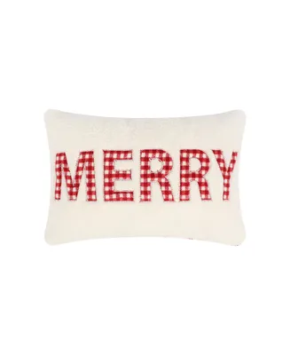 Levtex Joulset Merry Applique Decorative Pillow, 12" x 18"