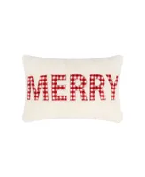 Levtex Joulset Merry Applique Decorative Pillow, 12" x 18"