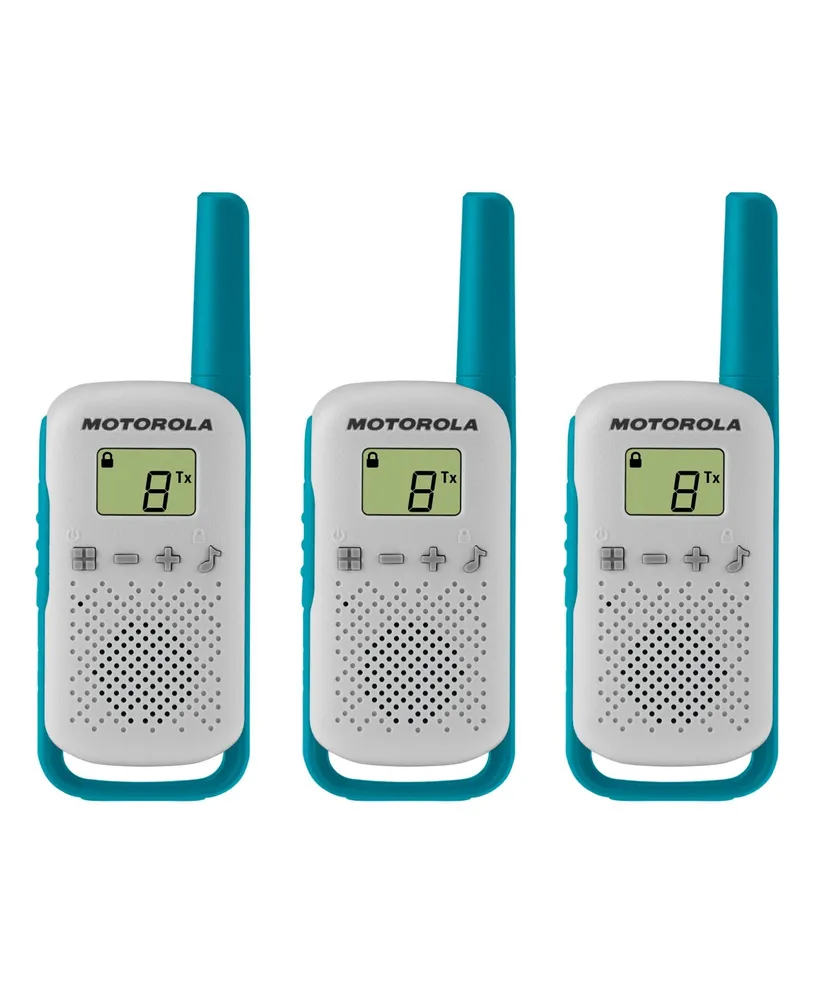 Motorola Solutions T114TP 16 mi. Two-Way Radio White/Blue Alkaline 3-Pack