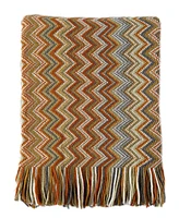 Battilo Lifestyle Colorful Chevron Bohemian Knit Throw, 51" x 80"