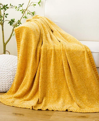 Battilo Lifestyle Solid Woven Micro Chenille Throw, 51" x 67"