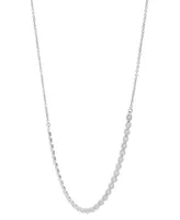 Diamond Bezel Collar Necklace (1/2 c. t.w.) in 10k White Gold, 14" + 3" extender