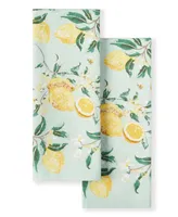 Martha Stewart Lemon Whimsy Dual Purpose Kitchen Towel 2-Pack Set, 16" x 28"