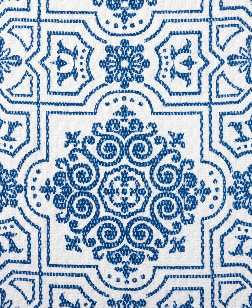Martha Stewart Strie Medallion Dual Purpose Kitchen Towel 2-Pack Set, 16" x 28"