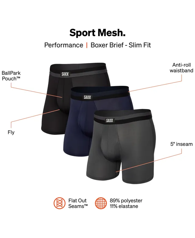Saxx Men's Sport Mesh -Pk. Slim-Fit Boxer Briefs
