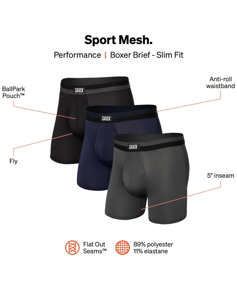 Saxx Men's Sport Mesh Slim Fit Boxer Briefs – 3PK