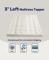 Unikome 3" Goose Feather Bed Mattress Topper with 300 Thread Count Cotton Fabric