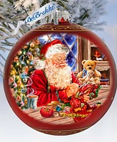 Designocracy Getting Ready for Holidays Santa Lg Glass Holiday Ornaments D. Gelsinger