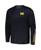 Men's Columbia Navy Michigan Wolverines Terminal Shot Omni-Shade Long Sleeve T-shirt