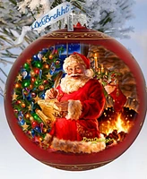 Designocracy Wish List Santa Large Holiday Glass Collectible Ornaments D. Gelsinger