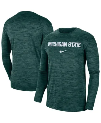 Men's Nike Green Michigan State Spartans Team Velocity Performance Long Sleeve T-shirt