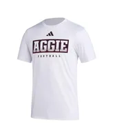 Men's adidas White Texas A&M Aggies Football Practice Aeroready Pregame T-shirt