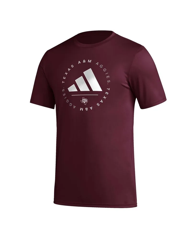 Men's adidas Maroon Texas A&M Aggies Stripe Up Aeroready Pregame T-shirt