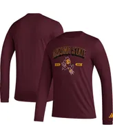 Men's adidas Maroon Arizona State Sun Devils Mighty Mascot Pregame Long Sleeve T-shirt