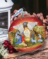 Designocracy Guarding Light Nativity Large Holiday Glass Collectible Ornaments G. DeBrekht