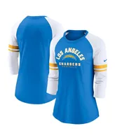 Women's Nike Powder Blue Los Angeles Chargers Fashion 3/4-Sleeve Raglan T-shirt