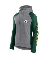 Women's Fanatics Heather Gray, Green Bay Packers Blind Side Raglan Full-Zip Hoodie