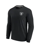 Men's and Women's Fanatics Signature Black Las Vegas Raiders Super Soft Long Sleeve T-shirt