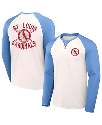 Men's Darius Rucker Collection by Fanatics White, Light Blue St. Louis Cardinals Team Color Raglan T-shirt