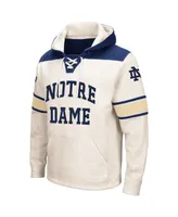 Men's Colosseum Cream Notre Dame Fighting Irish Big and Tall Hockey Lace-Up Pullover Hoodie