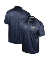 Men's Colosseum Navy Georgia Tech Yellow Jackets Honeycomb Raglan Polo Shirt