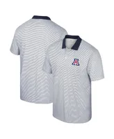Men's Colosseum White, Navy Arizona Wildcats Print Stripe Polo Shirt