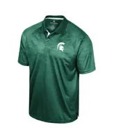 Men's Colosseum Green Michigan State Spartans Honeycomb Raglan Polo Shirt