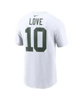 Men's Nike Jordan Love White Green Bay Packers Player Name and Number T-shirt