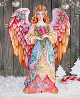 Designocracy Floral Angel 32" Outdoor Christmas Free Standing Garden Decor G. DeBrekht