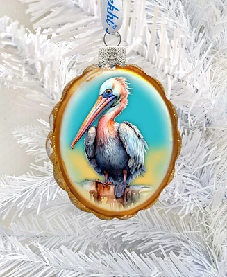 Designocracy Pelican Keepsake Holiday Mercury Glass Ornaments G. DeBrekht