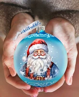 Designocracy Santa's Magical Presence Ball Christmas Mercury Glass Ornaments G. DeBrekht