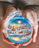 Designocracy Magic Winter Village Ball Mercury Glass Christmas Ornaments G. DeBrekht