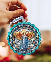 Designocracy Love Harmony Angel Wreath Mercury Glass Christmas Ornaments G. DeBrekht