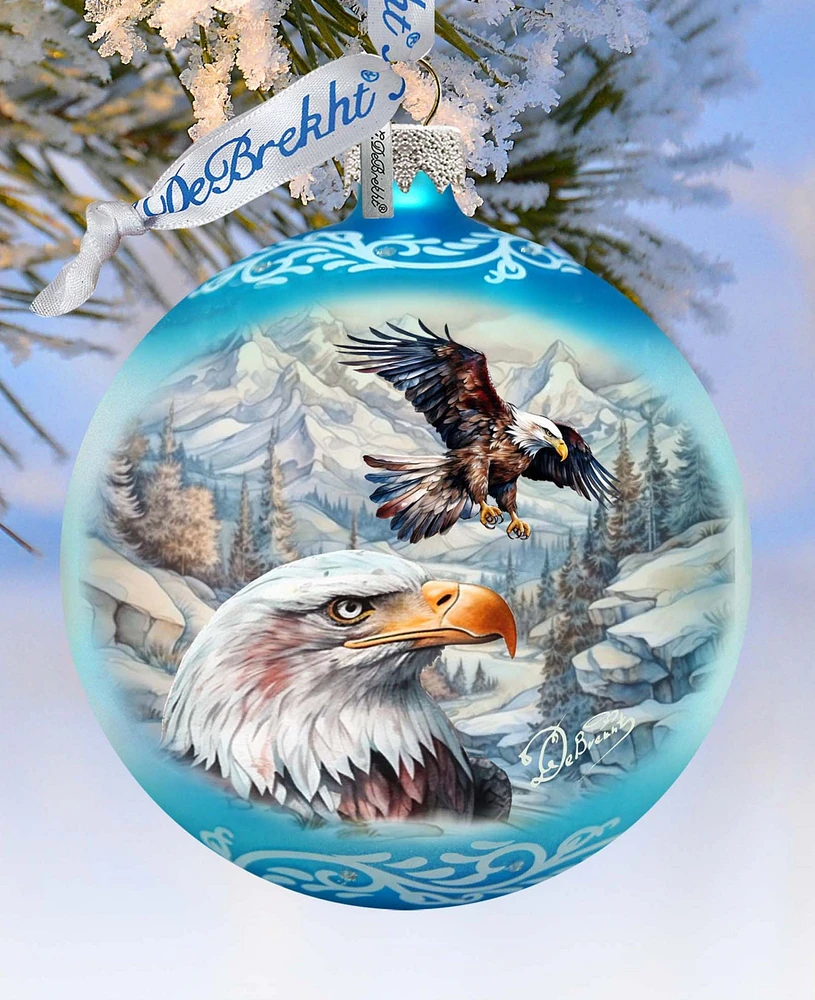 Designocracy The Land of the Free-American Eagle Ball Christmas Glass Ornaments G. DeBrekht