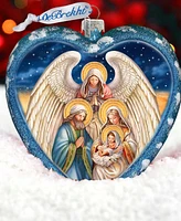 Designocracy Angel's Divine Presence Nativity Heart Lg Collectible Ornaments G. DeBrekht